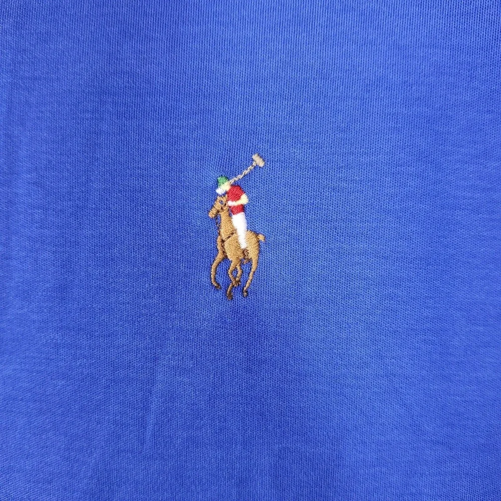 Polo Ralph Lauren Polo Shirt Mens Medium Blue Pima Interlock Classic Pony Logo